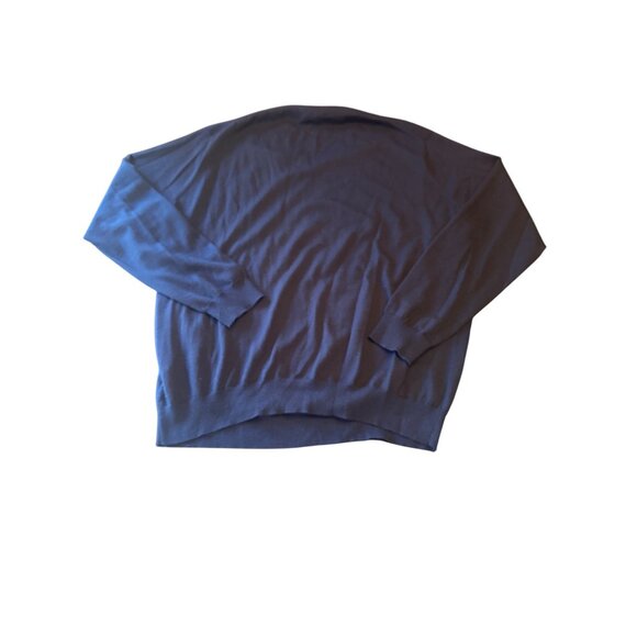 Peter Millar Mens Navy V-Neck Sweater XL Merino Wool & Lyocell Made In China - Picture 5 of 5